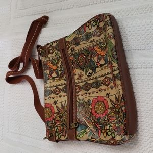 SAKROOTS BROWN MULTI-COLOR PURSE